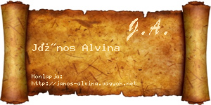 János Alvina névjegykártya